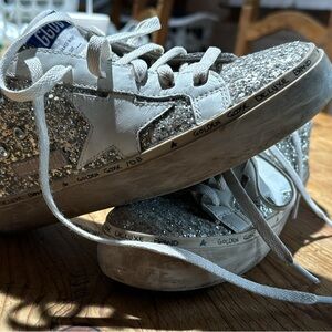 Golden Goose Glitter Sneakers with Pink Detail